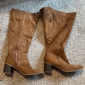Target Tan Heeled Knee-High Boots
